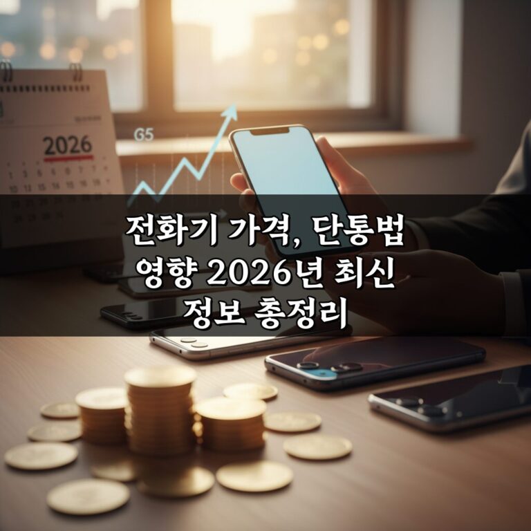 전화기 가격, 단통법 영향 2026년 최신 정보 총정리