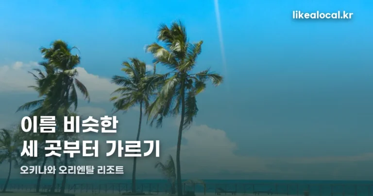 오키나와 오리엔탈 리조트 — 이름 비슷한 세 곳부터 가르기